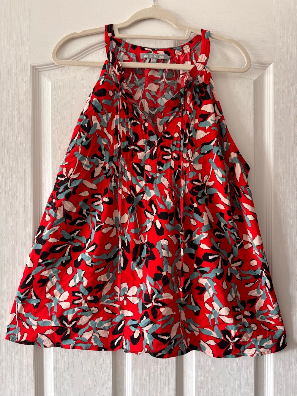 Daniel Rainn Red Floral Halter Blouse